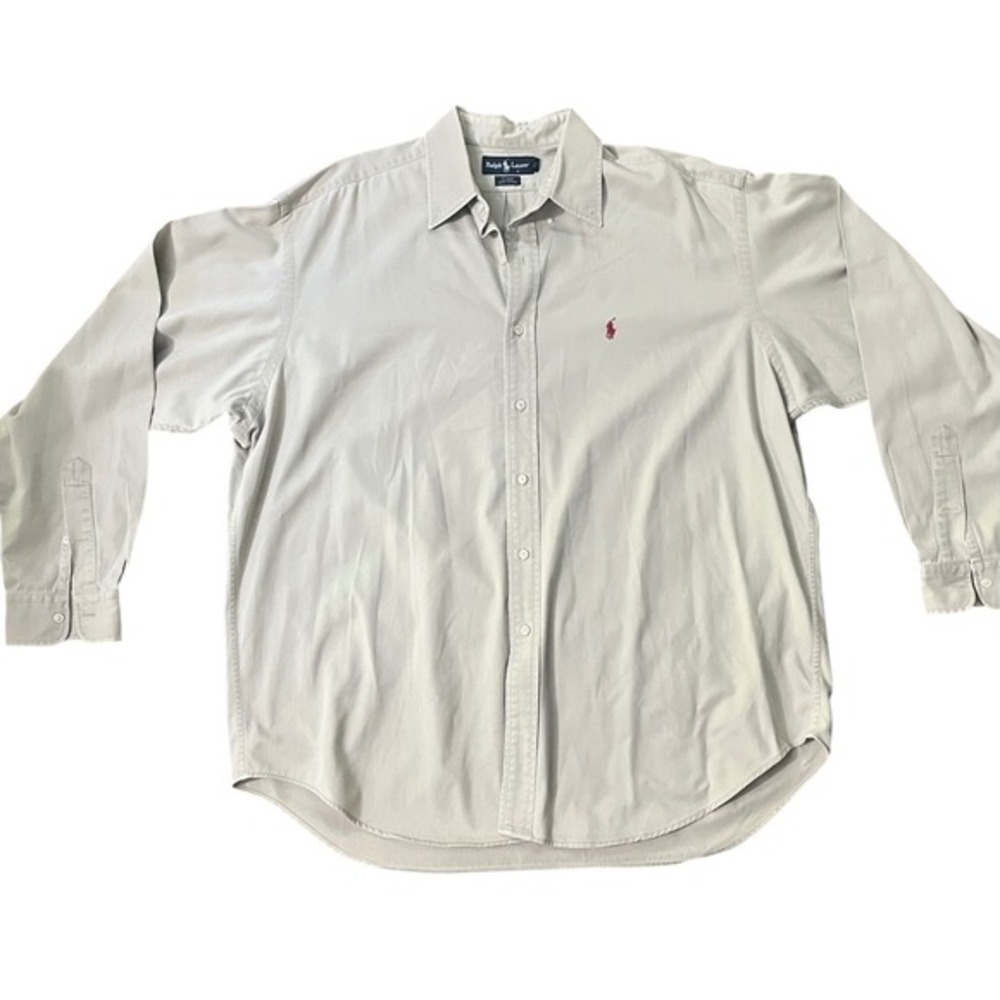 Ralph Lauren Men's Button Down Shirt XL‎ Long Sleeve Red Pony Logo Casual